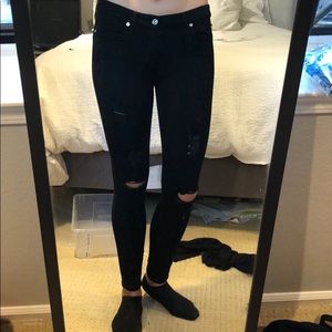 Black Ripped 7 for all Mankind Jeans